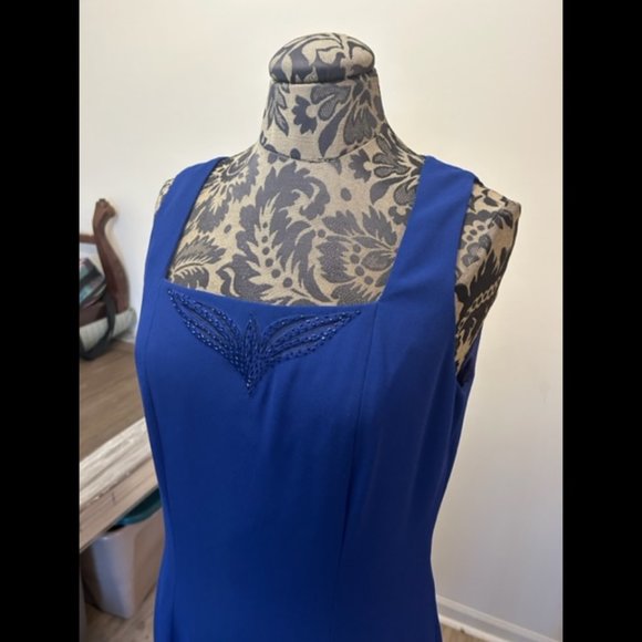 NWT Rimini  royal blue beaded 2 piece with jacket dress size 10 - Picture 2 of 6